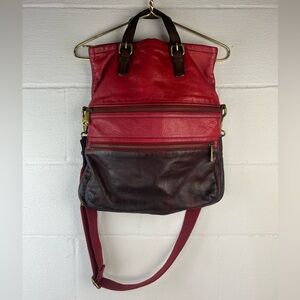Fossil Explorer Large Foldover Leather Crossbody Bag